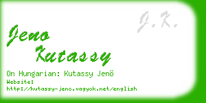 jeno kutassy business card